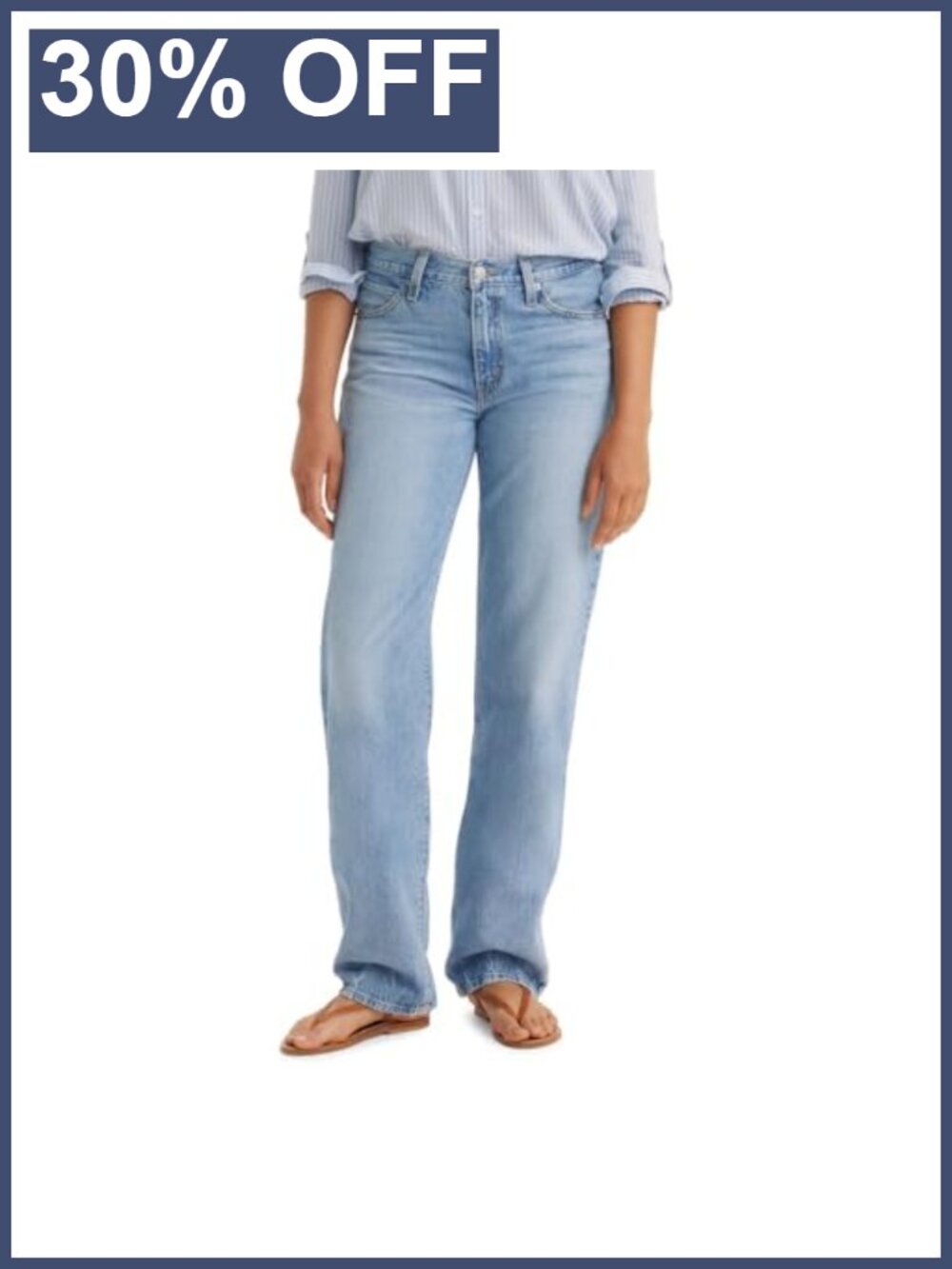 Vintage-Inspired Mid Rise Baggy Straight Leg Jeans No Stretch
